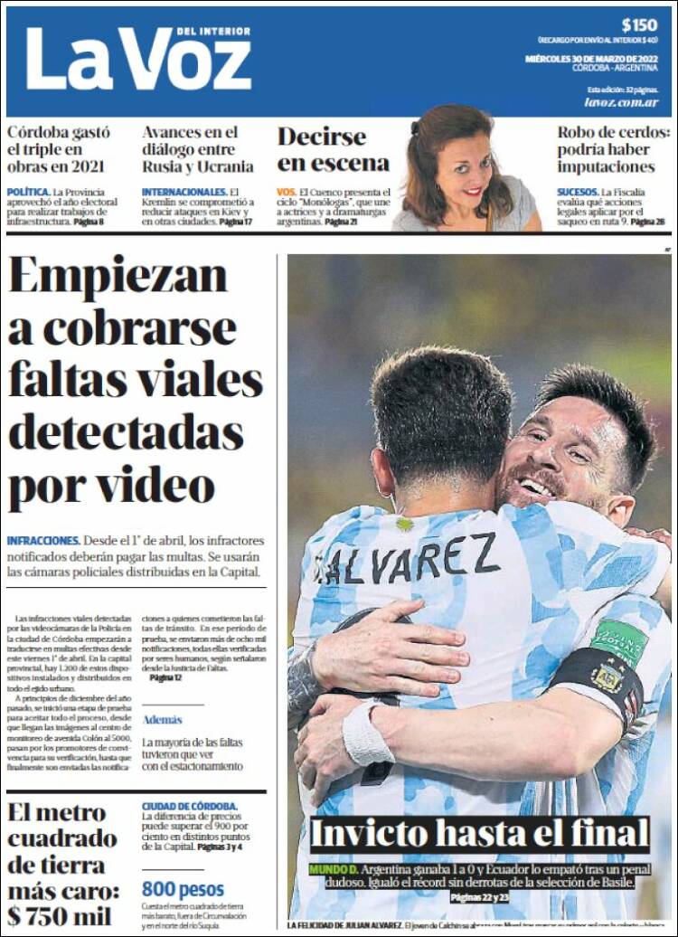 Portada de La Voz del Interior (Argentina)
