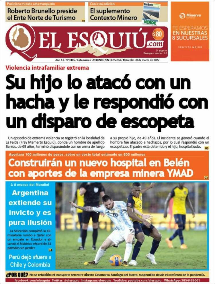Portada de El Esquiu (Argentina)