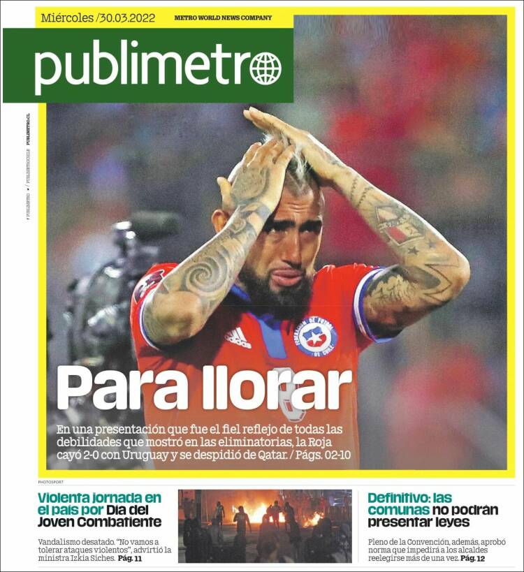 Portada de Publimetro (Chile)