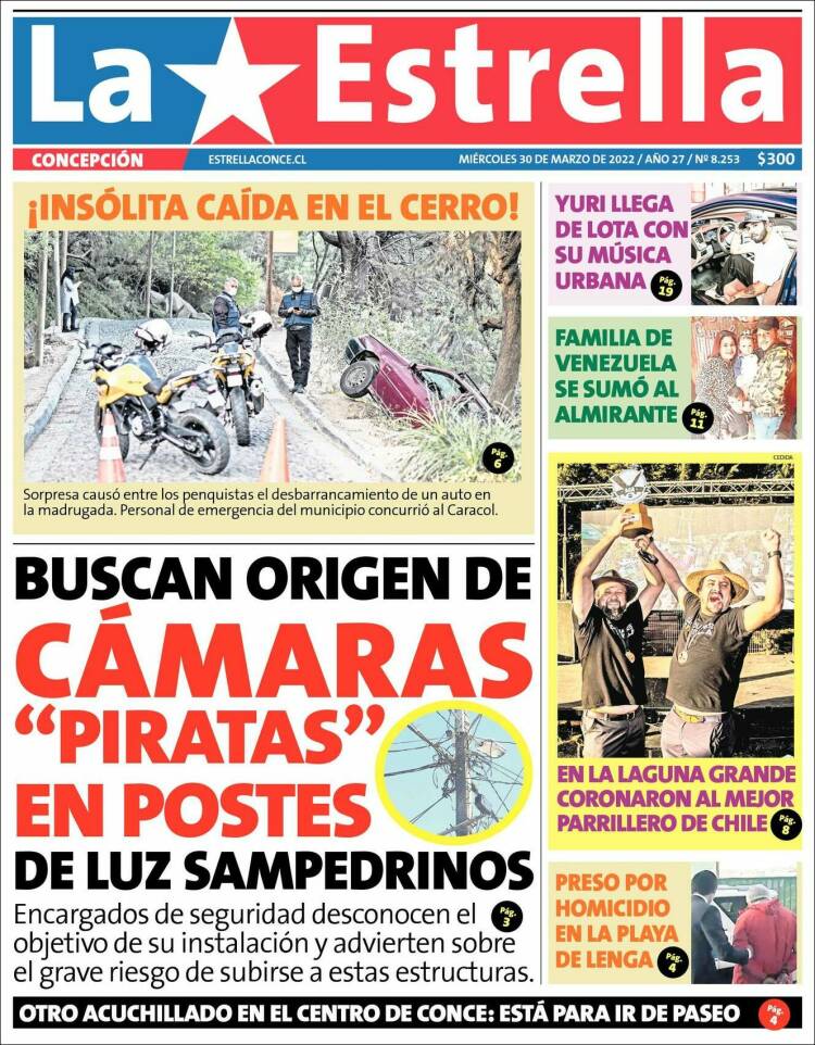Portada de La Estrella de Concepción (Chile)