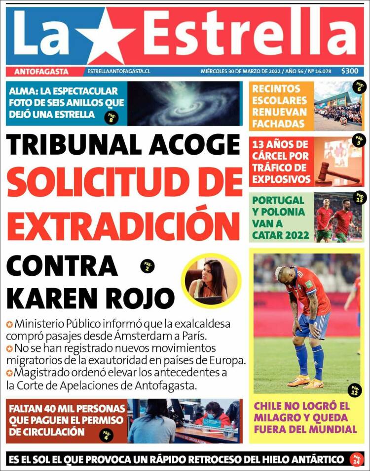 Portada de La Estrella del Norte (Chile)