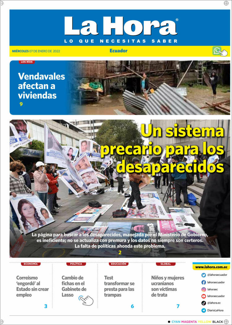 Portada de La Hora - Ecuador (Ecuador)