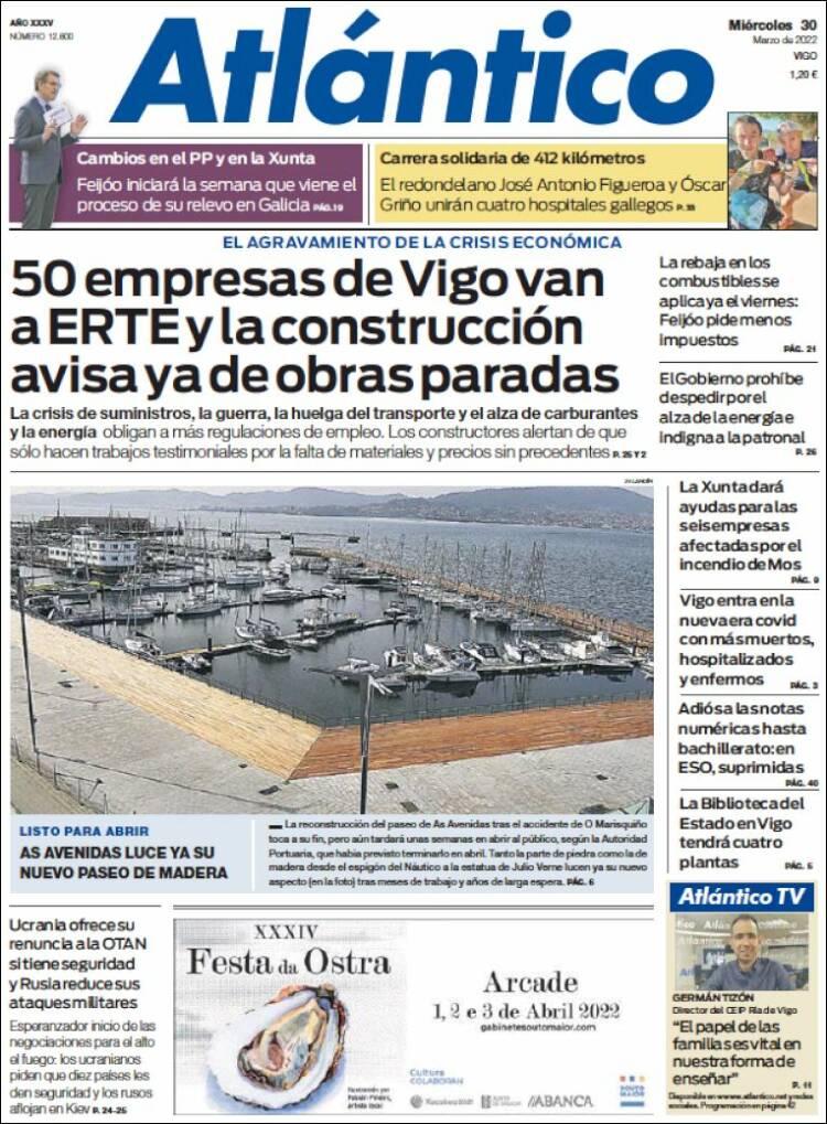 Portada de Atlántico Diario (España)