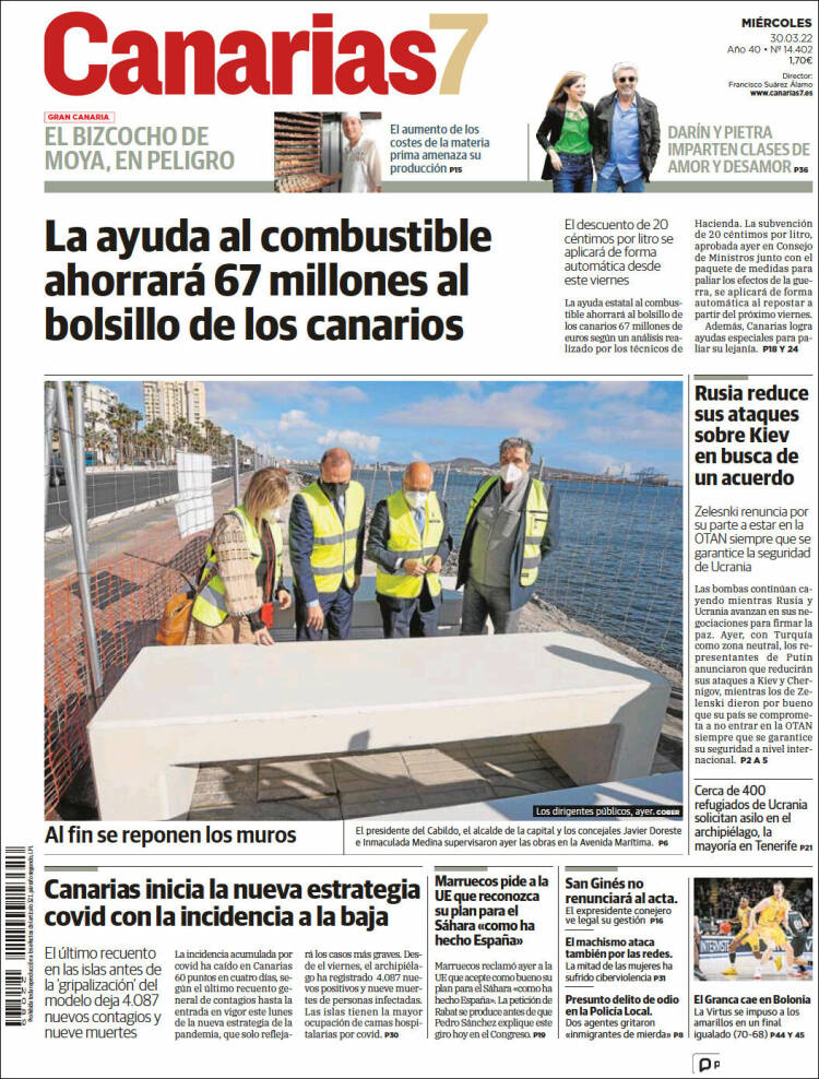 Portada de Canarias 7 (España)