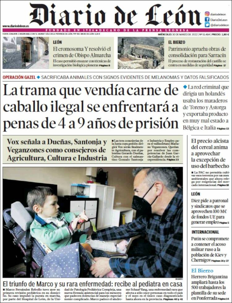 Portada de Diario de León (España)