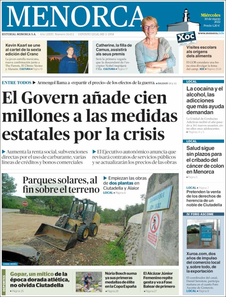 Portada de Menorca - Diario Insular (España)