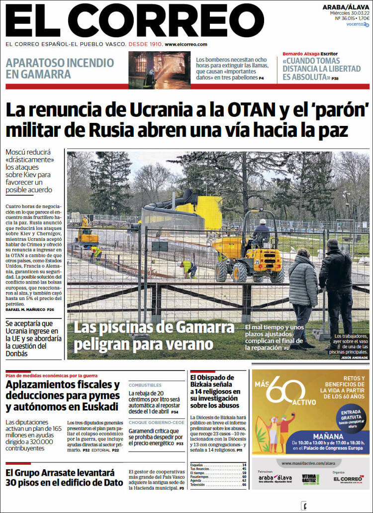 Portada de El Correo - Álava (España)