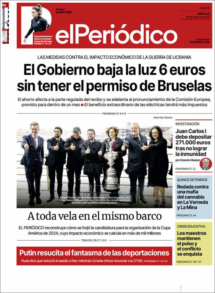 Portada de El Periódico (España)