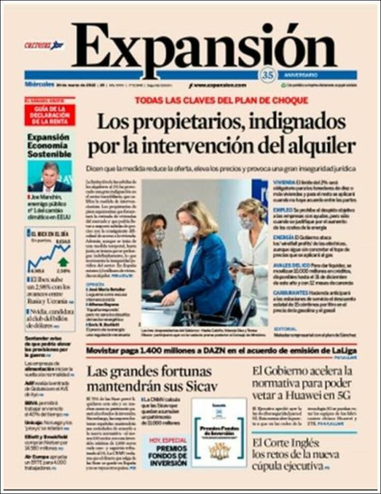 Portada de Expansión (Espa&ntilde;a)