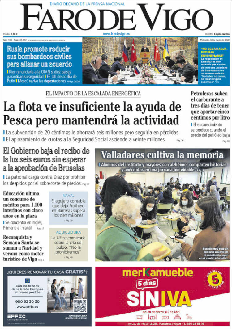 Portada de Faro de Vigo (España)