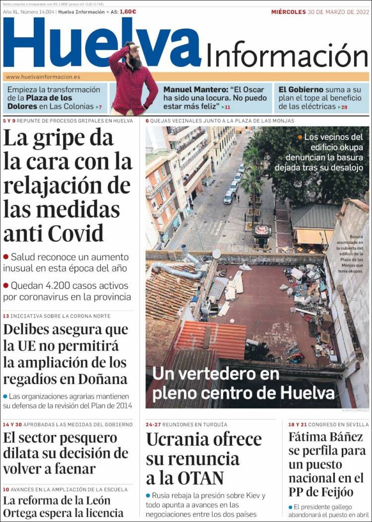 Portada de Huelva Información (España)