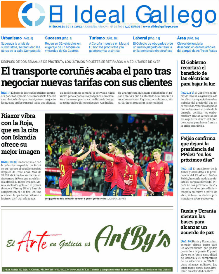 Portada de El Ideal Gallego (España)