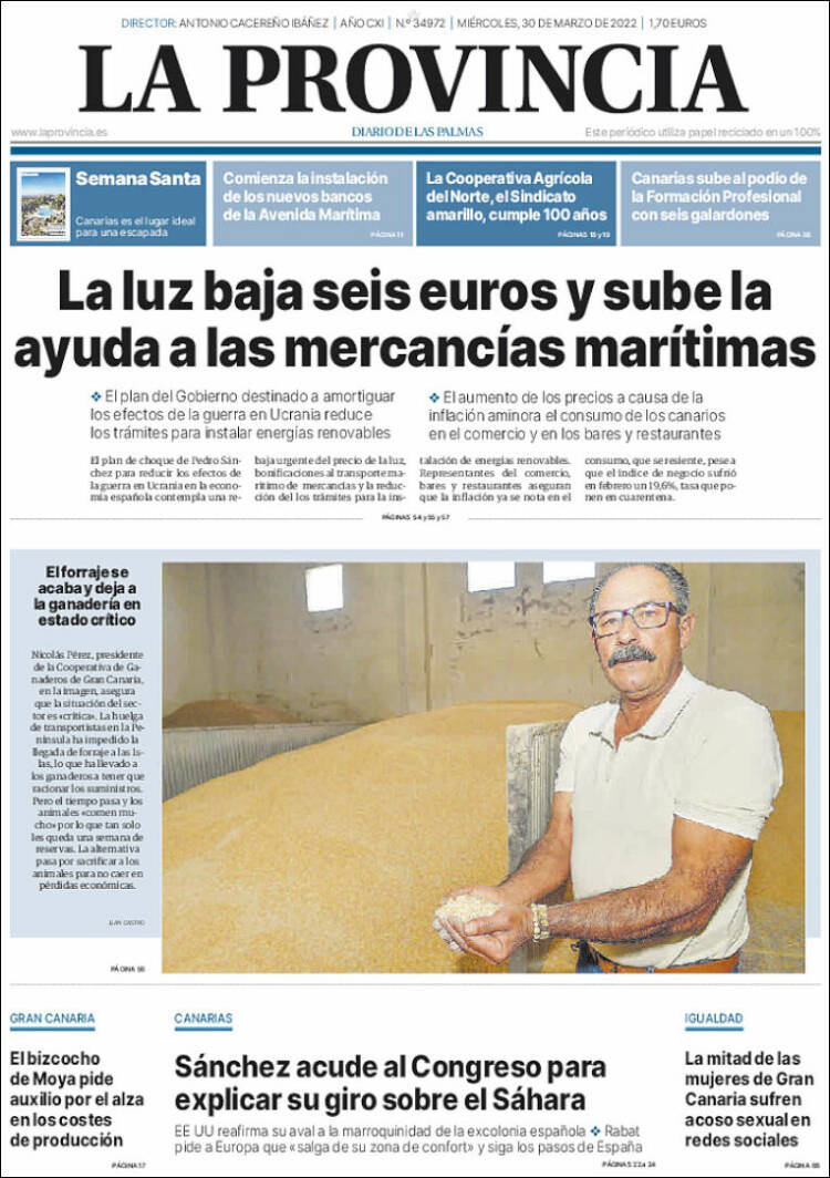 Portada de La Provincia (España)