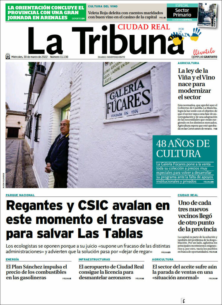 Portada de La Tribuna de Ciudad Real (España)