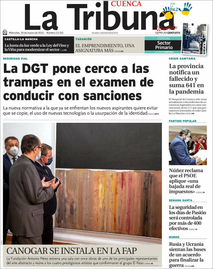 Portada de La Tribuna de Cuenca (España)