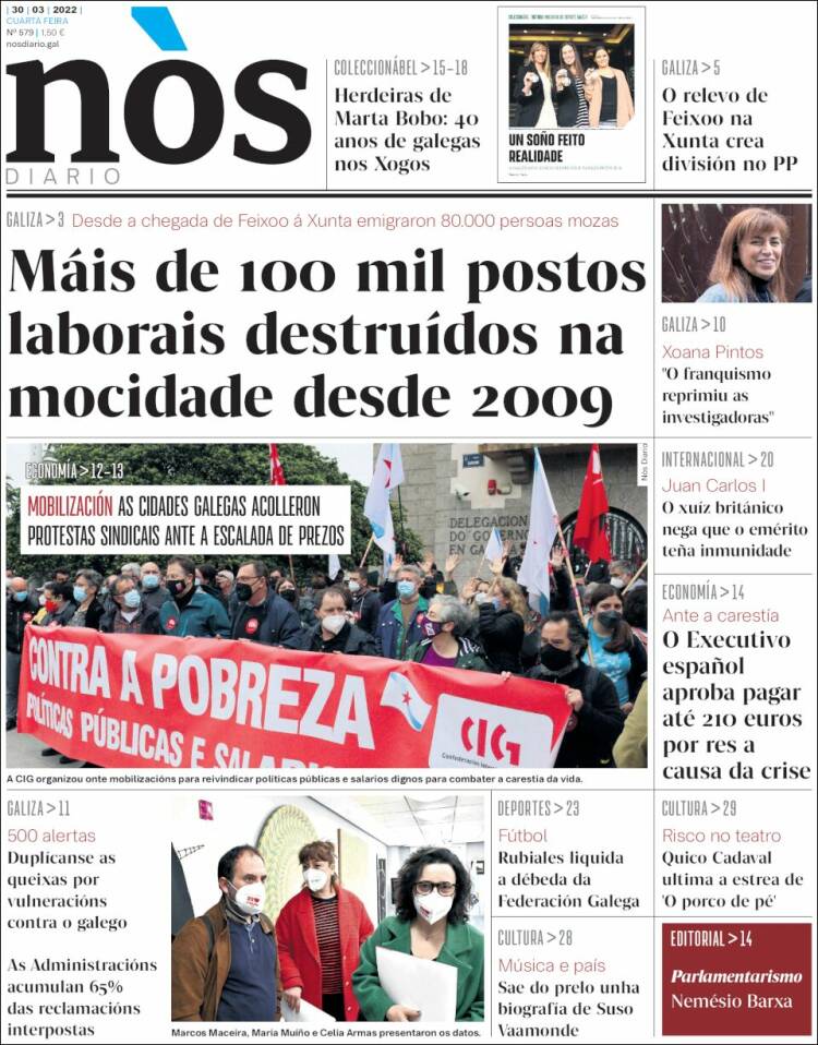 Portada de Nòs Diario (España)