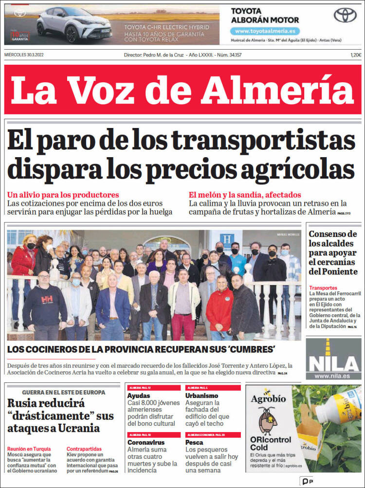 Portada de La Voz de Almería (España)
