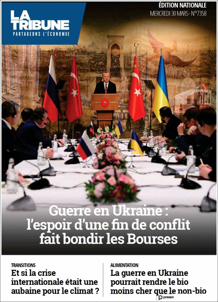 Portada de La Tribune (Francia)
