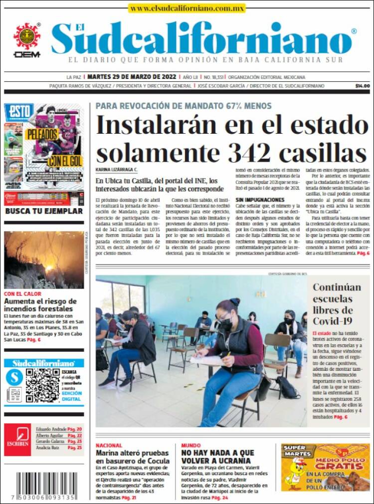 Portada de El Sudcaliforniano (México)