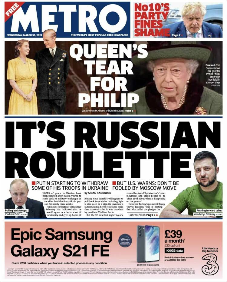 Portada de Metro (Reino Unido)