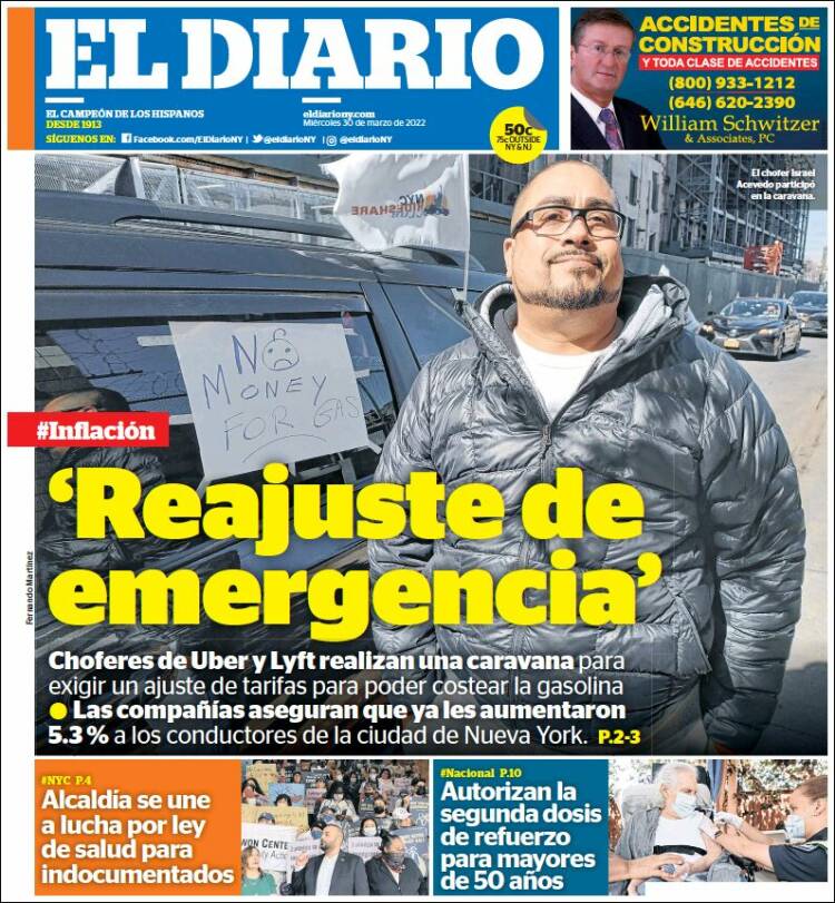 Portada de El Diario NY (USA)