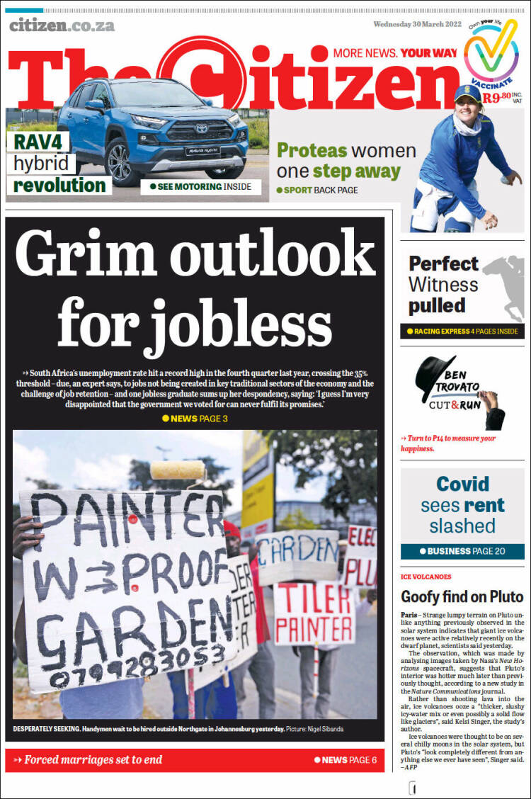 Portada de The Citizen (Sud&aacute;frica)