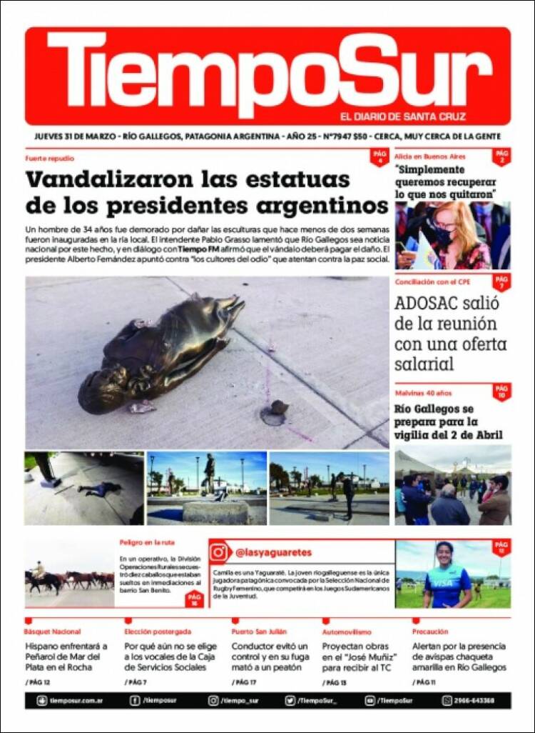 Portada de Tiempo Sur (Argentina)