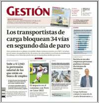 Portada de Diario Gestión (Perú)