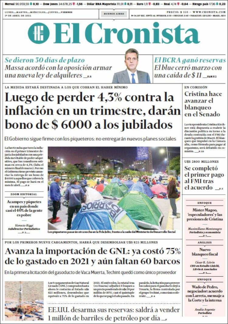 Portada de El Cronista Comercial (Argentina)