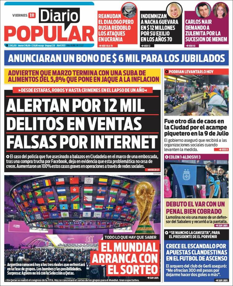 Portada de Diario Popular (Argentina)