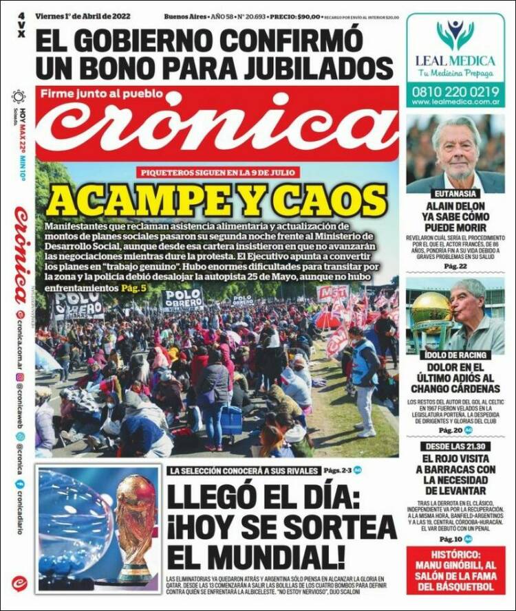 Portada de Diario El Libertador (Argentina)