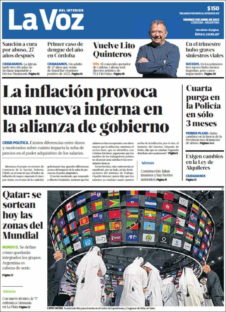 Portada de La Voz del Interior (Argentina)