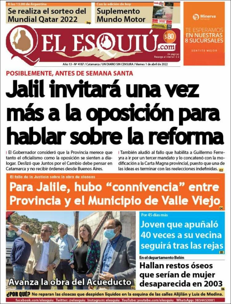 Portada de El Esquiu (Argentina)