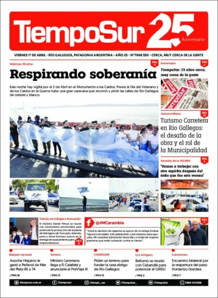 Portada de Tiempo Sur (Argentina)