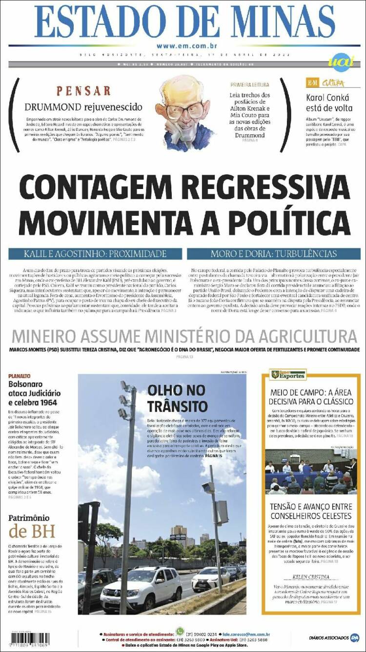 Portada de Jornal Estado de Minas (Brasil)