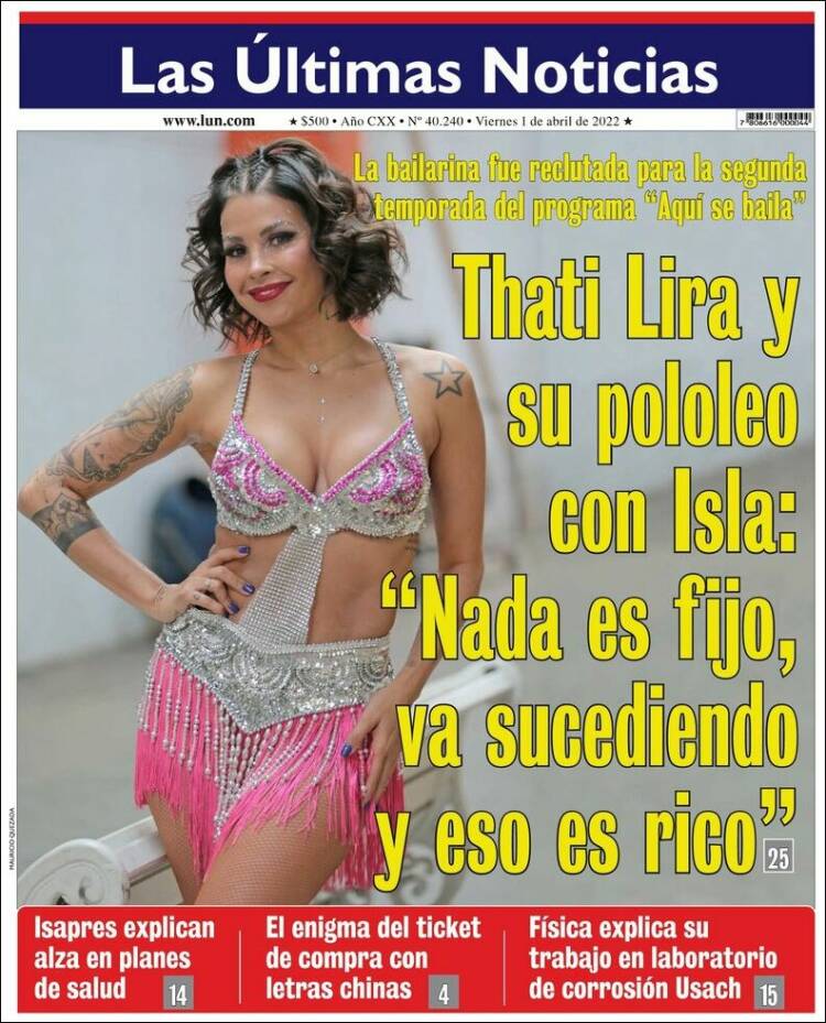 Portada de Las Últimas Noticias (Chile)