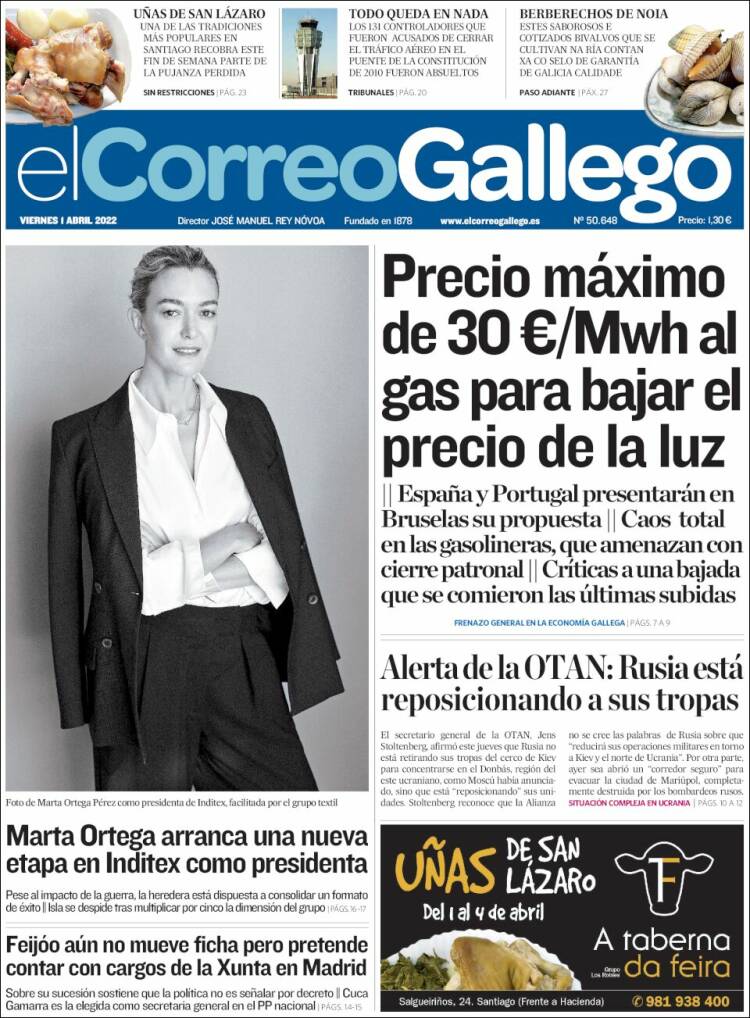 Portada de El Correo Gallego (España)