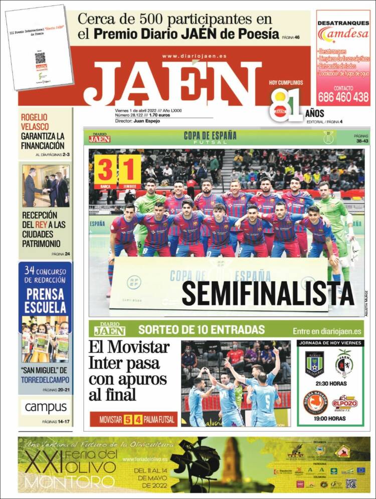 Portada de Diario Jaén (España)