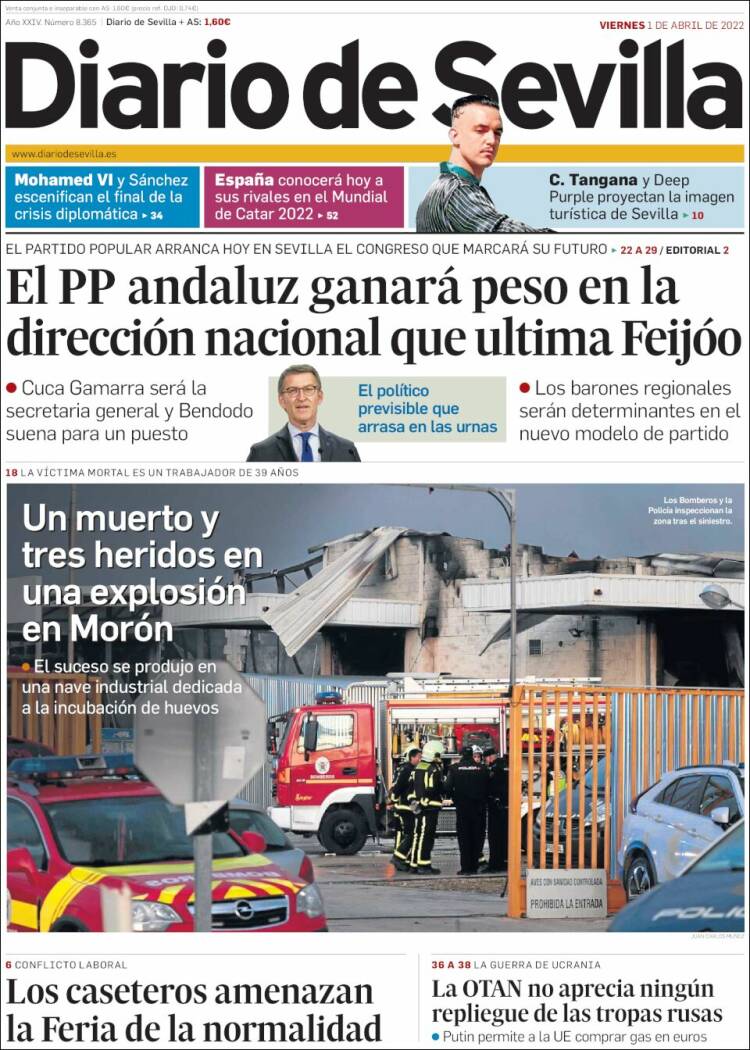 Portada de Diario de Sevilla (España)