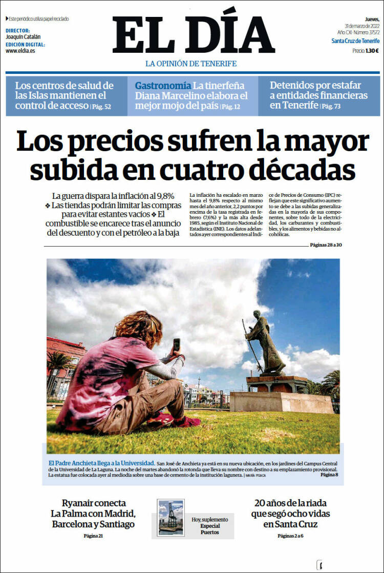Portada de El Día (España)