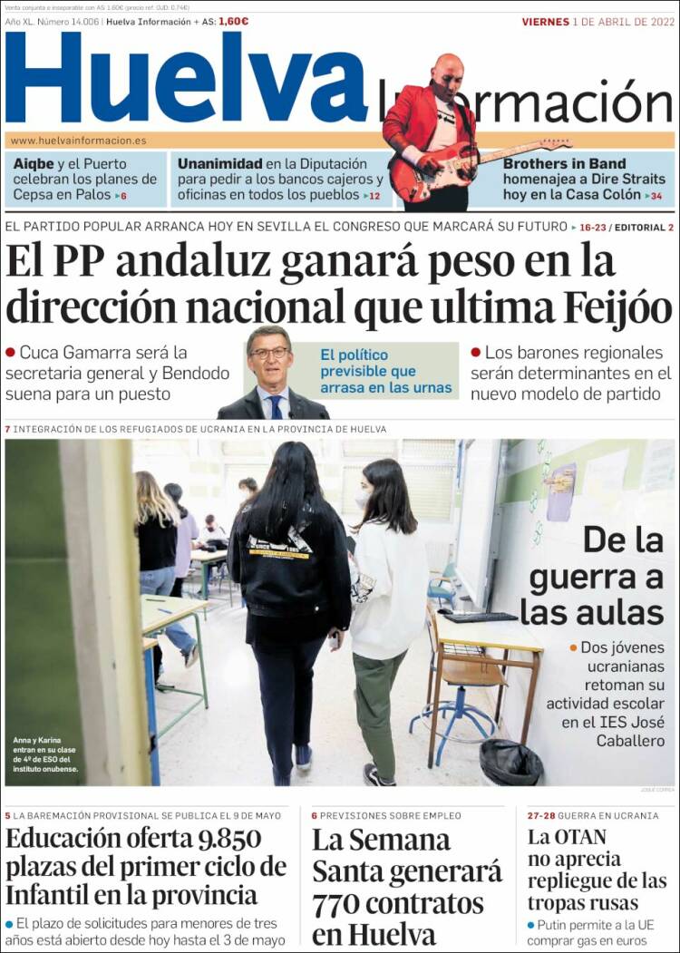 Portada de Huelva Información (España)