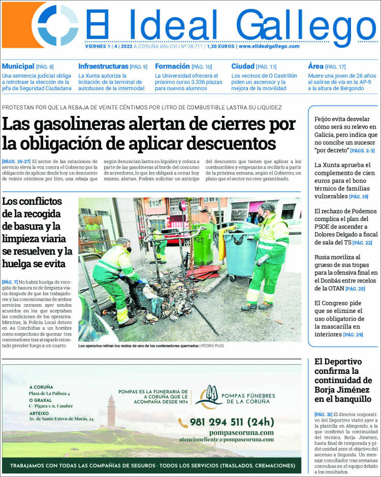 Portada de El Ideal Gallego (España)