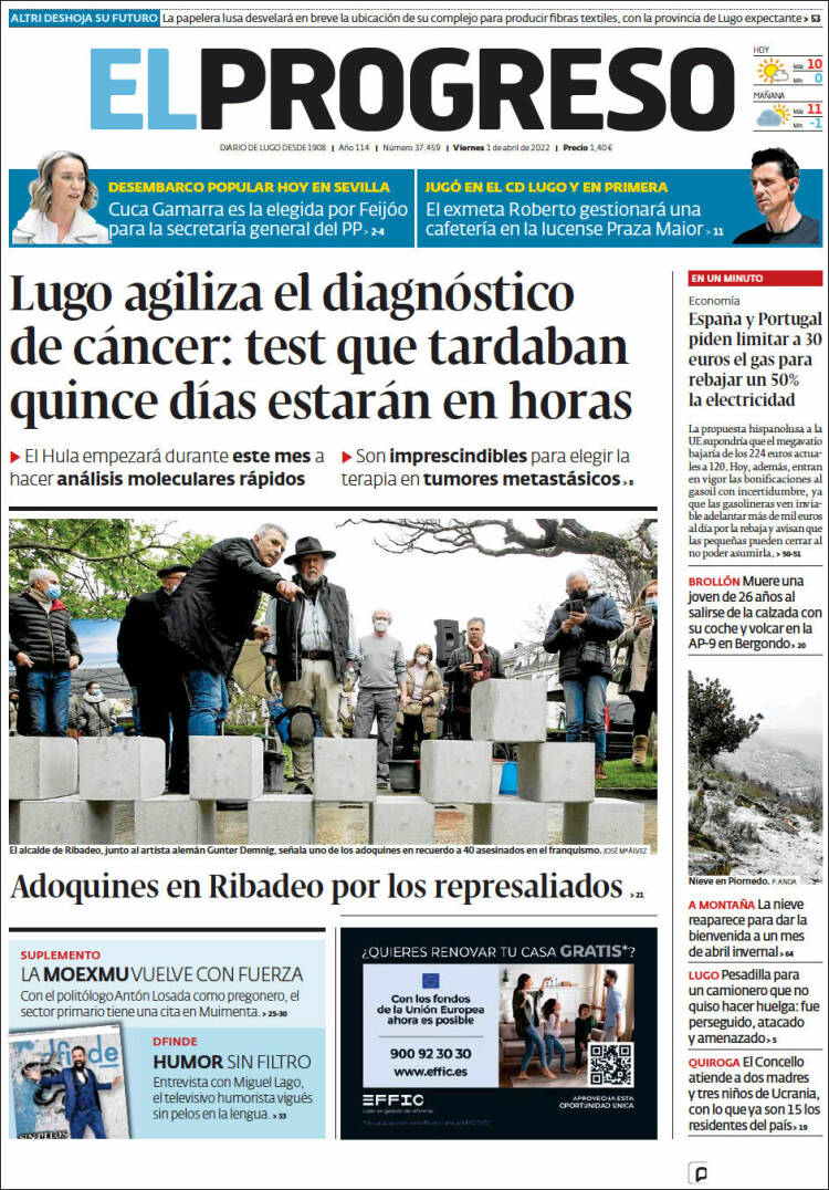 Portada de El Progreso (España)
