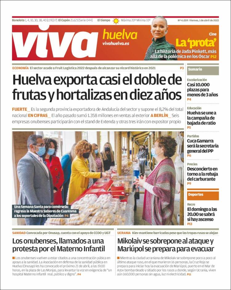 Portada de Viva Huelva (España)