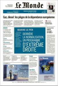 Portada de Le Monde (France)