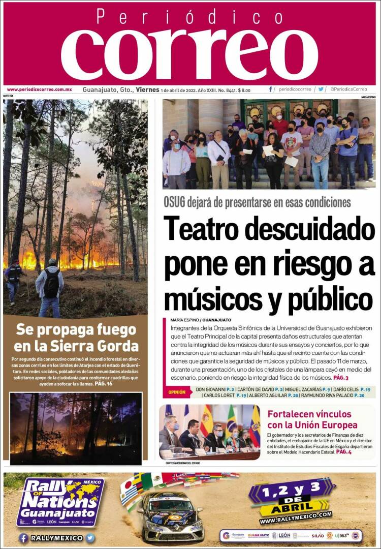 Portada de Correo - El diario del Estado de Guanajuato (M&eacute;xico)