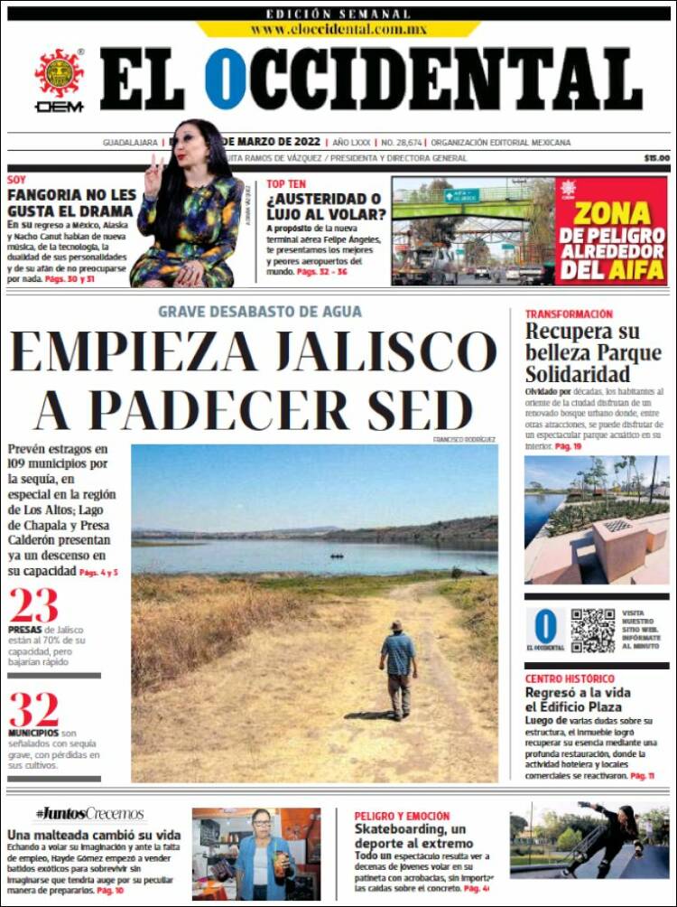 Portada de El Occidental (M&eacute;xico)