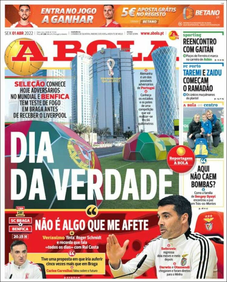Portada de A Bola (Portugal)