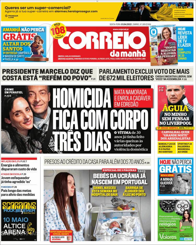 Portada de Correio da Manhã (Portugal)