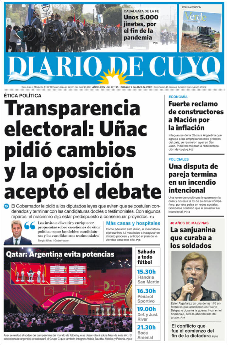 Portada de Diario de Cuyo (Argentine)